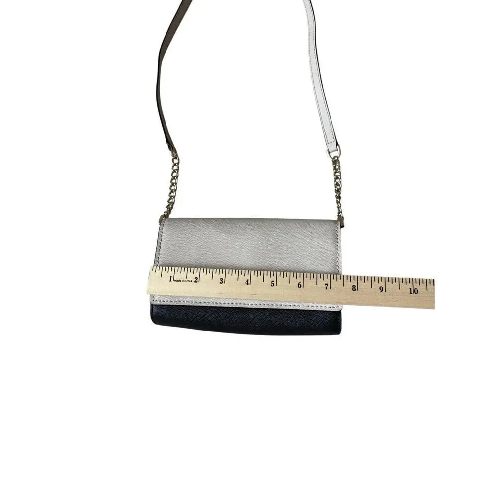 Kate‎ Spade Crossbody Bag Purse Leather Cream Black Chain